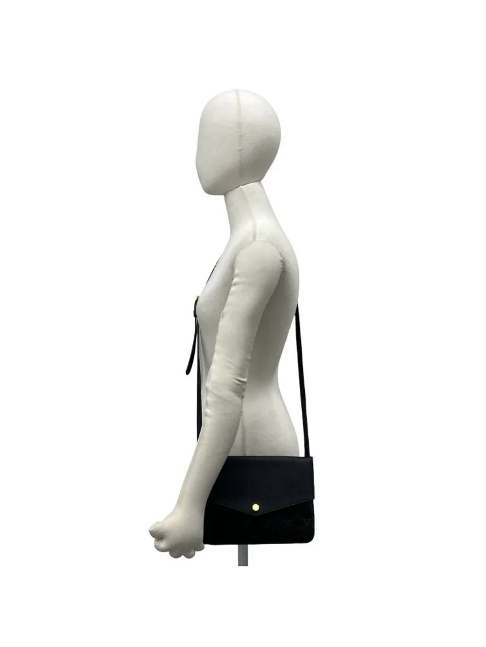 Louis Vuitton Monogram Empreinte Leather Shoulder Bag Black